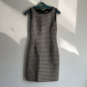Chic Black and White Houndstooth Dress